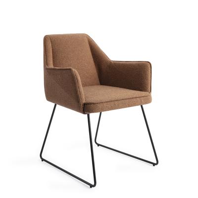 Jesper Home Eetkamerstoel 'Tome' Slide Black, kleur Cinnamon Bun