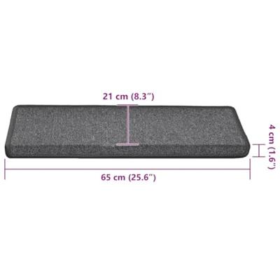 Trapmatten 30 st 65x21x4 cm Donkergrijs Rechthoekige Rand