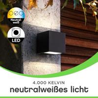 Lutec Strakke vierkante wandlampGemini zwart - 5189125012 - thumbnail
