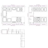 14-delige Keukenkastenset Kalmar bewerkt hout grijs sonomaeiken - thumbnail