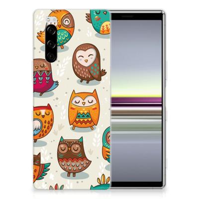 Sony Xperia 5 TPU Hoesje Vrolijke Uilen Sony Xperia 5 TPU Hoesje Vrolijke Uilen
