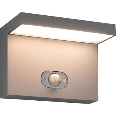 LED Tuinverlichting - Wandlamp Buitenlamp - Trion Byl - 5W - Aanpasbare Lichtkleur - Schemeringsensor - Bewegingssensor - Oplaadbare Batterijen - Antraciet - Aluminium