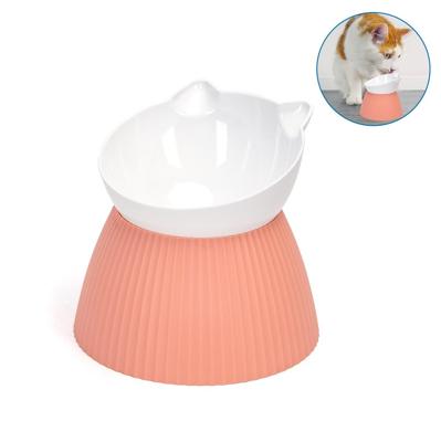 Nobleza Kattenvoerbak met hoge schuine kom - Roze