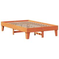 Bedframe zonder matras massief grenenhout wasbruin 135x190 cm - thumbnail