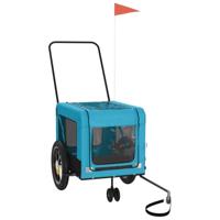 VidaXL Hondenfietstrailer oxford stof en ijzer blauw en zwart - thumbnail