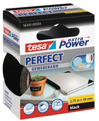Tesa extra Power Perfect, ft 38 mm x 2,75 m, zwart Tesa extra Power Perfect, ft 38 mm x 2,75 m, zwart