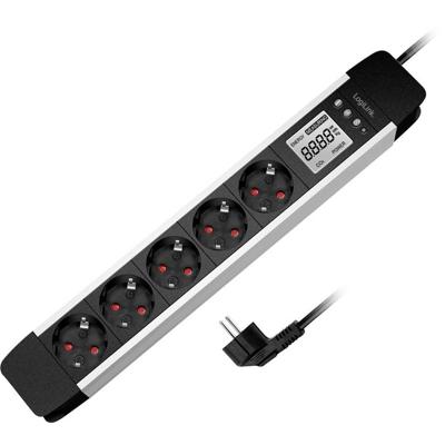 LogiLink LPS286 Energiezuinig stopcontact Zwart, Zilver Randaarde stekker 1 stuk(s) LogiLink LPS286 Energiezuinig stopcontact Zwart, Zilver Randaarde stekker 1 stuk(s)