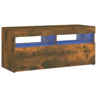 Tv-meubel met LED-verlichting 90x35x40 cm gerookt eikenkleurig - thumbnail