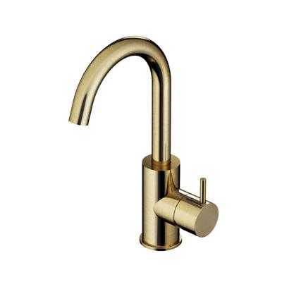 Hotbath Cobber wastafelmengkraan 27.8cms met draaibare uitloop zonder waste geborsteld messing PVD CB004BBP