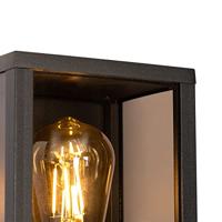 QAZQA Buiten wandlamp zwart met smoke glas 26 cm IP44 - Charlois - thumbnail