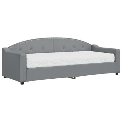 Slaapbank met matras 90x190 cm stof lichtgrijs