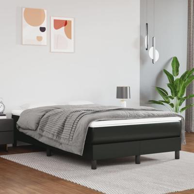 Boxspring met matras kunstleer zwart 120x200 cm