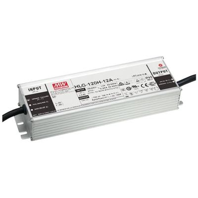 MEAN WELL HLG-120H-12AB LED-driver Constante spanning 120 W 5 - 10 A 10.8 - 13.5 V/DC Dimbaar, 3-in-1 dimmer, Instelbaar, PFC-schakeling, Outdoor,