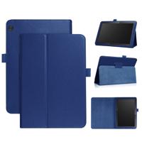 Lunso - Lenovo Tab M10 Gen 1 - Stand flip Bookcase hoes - Donkerblauw - thumbnail