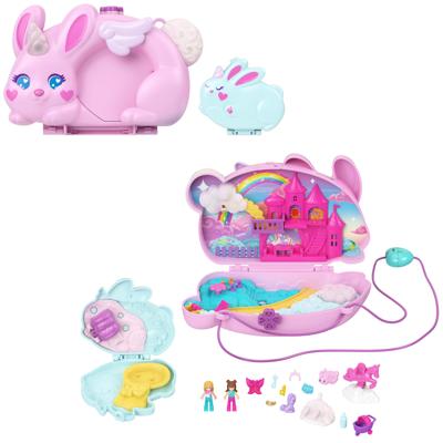 Polly Pocket - 2-in-1 Konijnenspeelset - Met 2 figuren en 12 accessoires - Polly Pocket - JFT88