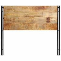 Hoofdeinde 120 cm massief hout mango en ijzer - thumbnail