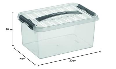 Sunware Q-Line Opbergbox 6L Transparant/Grijs Sunware Q-Line Opbergbox 6L Transparant/Grijs