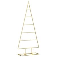 Metalen kerstboom met standaard Goud 90 cm Poedergecoat staal - thumbnail