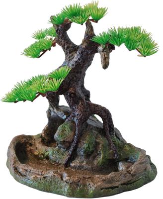 Polyresin ornament bonsai boom op rots 17.5 cm Decoratie Gebr. de Boon - Gebr de boon