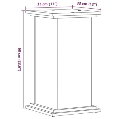Plantenstandaard 33x33x60 cm bewerkt hout grijs sonoma eiken
