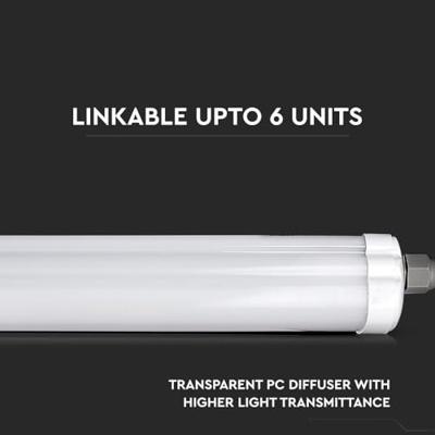LED TL armatuur 120cm - 48W 5760lm (120lm/W) - IP65 - 6500K daglicht wit - Koppelbaar - Vervangt 200 Watt - thumbnail