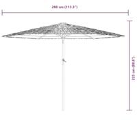 Parasol met stalen paal 288x288x225 cm bruin - thumbnail