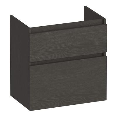 Brauer Delight - Onderkast Ondiep - 60 cm - met 2 Softclose Lades Greeploos en 1 Sifon Uitsparing - Timber Anthracite