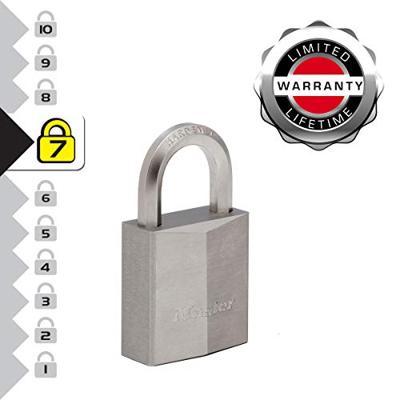 Masterlock 40mm extra thick solid brass body - 23mm hardened steel HEXagonal shac - 1145PEURD - thumbnail
