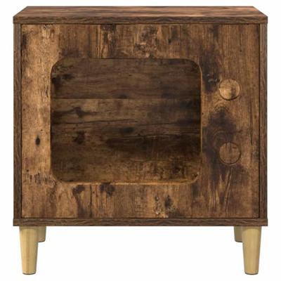 Kattenhuis Gerookt eiken 51 x 30 x 52 cm Bewerkt hout