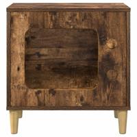 Kattenhuis Gerookt eiken 51 x 30 x 52 cm Bewerkt hout - thumbnail