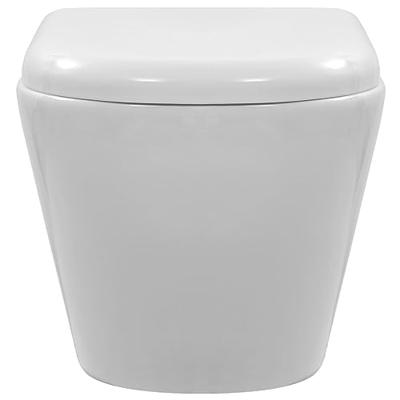 VidaXL Hangend toilet randloos keramiek wit