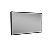 Avi spiegel rechthoek met LED, dimbaar en spiegelverwarming 80 x 60 cm mat zwart - thumbnail
