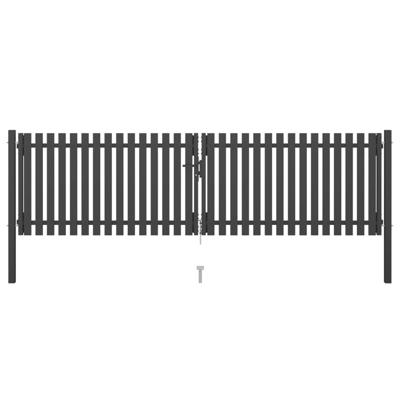 Tuinhekpoort staal 400x75 cm antraciet
