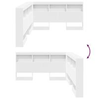 Opberghoofdbord met plank met opslag Wit 135 cm Bewerkt hout - thumbnail