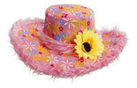 Hoed Ibiza met zonnebloem roze - thumbnail