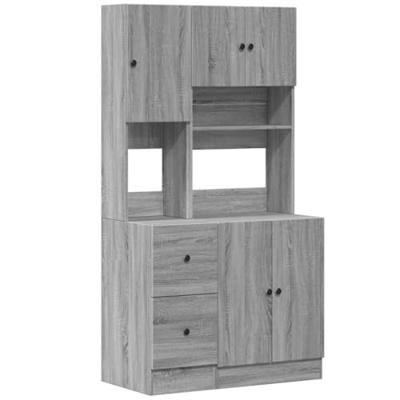 Keukenkast 95x50x180 cm bewerkt hout grijs sonoma eiken