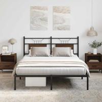 Bedframe zonder matras bewerkt hout bruin eikenkleur 140x190 cm - thumbnail