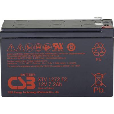 CSB Battery XTV1272 Loodaccu 12 V 7.2 Ah Loodvlies (AGM) (b x h x d) 151 x 99 x 65 mm Kabelschoen 6.35 mm Onderhoudsvrij, Geringe zelfontlading CSB Battery XTV1272 Loodaccu 12 V 7.2 Ah Loodvlies (AGM) (b x h x d) 151 x 99 x 65 mm Kabelschoen 6.35 mm Onderhoudsvrij, Geringe zelfontlading