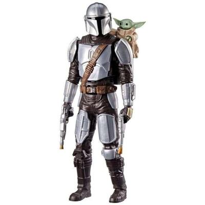 28 cm grote Mandalorian-actiefiguur met geluidseffecten, interactief speelgoed van Star Wars: The Mandalorian & Grogu, geschikt voor kinderen vanaf 4 jaar.