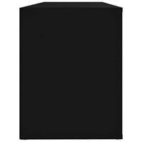 Schoenenkast 100x35x45 cm bewerkt hout zwart - thumbnail