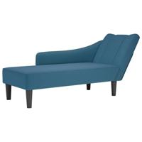 Chaise longue met rechterarmleuning fluweel blauw - thumbnail