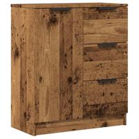 Dressoir 60x30x70 cm bewerkt hout oud houtkleurig - thumbnail