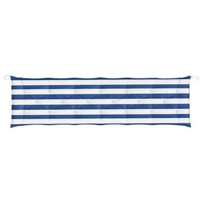 VidaXL Tuinbankkussens 2 st gestreept 200x50x7 cm stof wit en blauw
