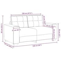 Loveseat bank 120 cm stof lichtgrijs - thumbnail