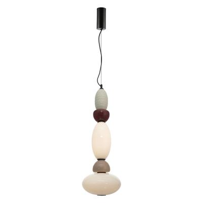 By-Boo Hanglamp 'Garca' Verticaal, Keramiek en glas