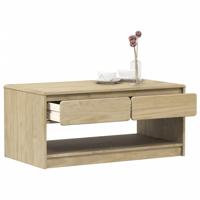 Salontafel SAUDA 99x55x45 cm massief grenenhout eikenkleurig - thumbnail