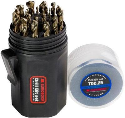 Euroboor tdc.25 spiraalboor | set | hss-co.- tdc.25