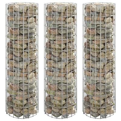 VidaXL Gabion plantenbakken 3 st rond verhoogd ø30x100 cm staal