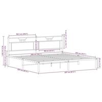 Bedframe zonder matras 200x200 cm spaanplaat bruin eikenkleurig - thumbnail