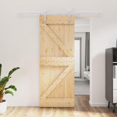 Schuifdeur met beslag 80x210 cm massief grenenhout
